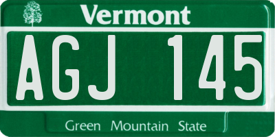 VT license plate AGJ145