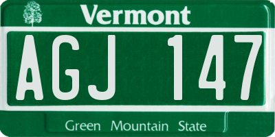 VT license plate AGJ147