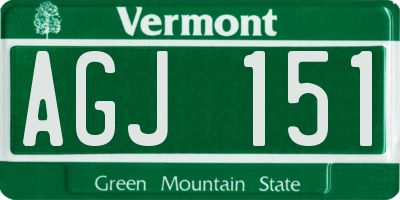 VT license plate AGJ151