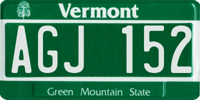 VT license plate AGJ152