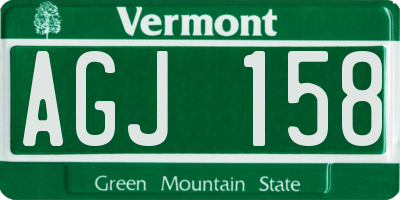 VT license plate AGJ158