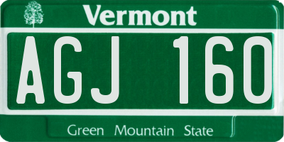 VT license plate AGJ160