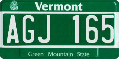 VT license plate AGJ165