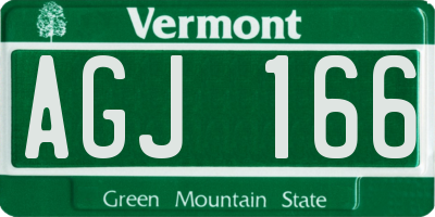 VT license plate AGJ166