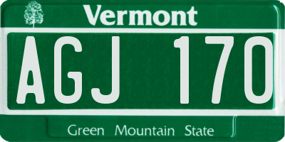 VT license plate AGJ170