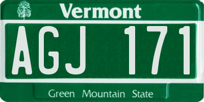 VT license plate AGJ171