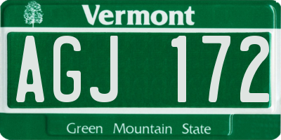 VT license plate AGJ172