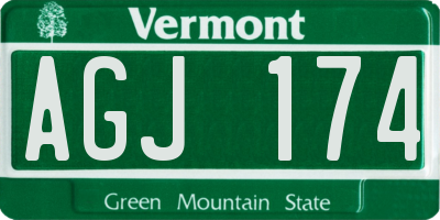 VT license plate AGJ174