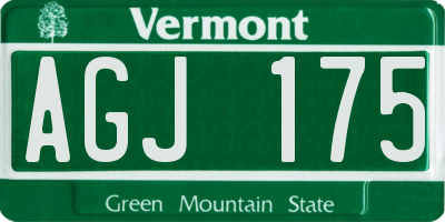 VT license plate AGJ175