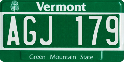 VT license plate AGJ179