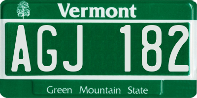 VT license plate AGJ182