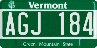 VT license plate AGJ184