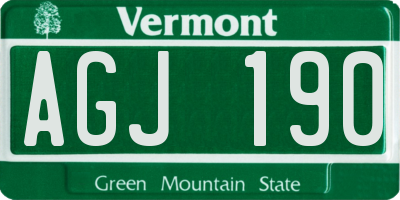VT license plate AGJ190