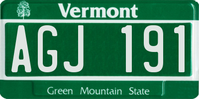 VT license plate AGJ191
