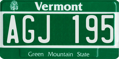 VT license plate AGJ195