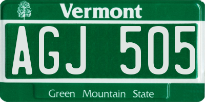 VT license plate AGJ505