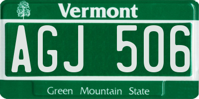 VT license plate AGJ506