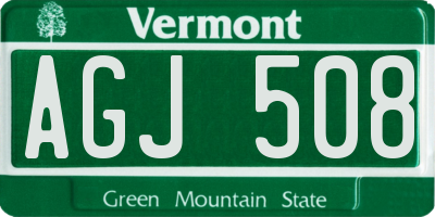 VT license plate AGJ508