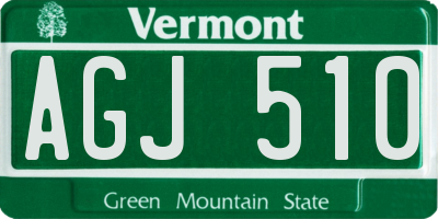 VT license plate AGJ510