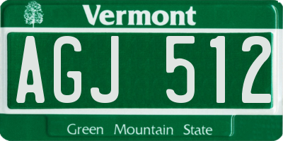 VT license plate AGJ512