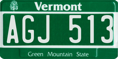 VT license plate AGJ513