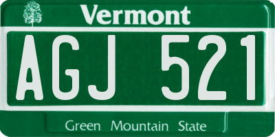 VT license plate AGJ521