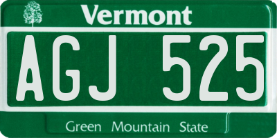 VT license plate AGJ525