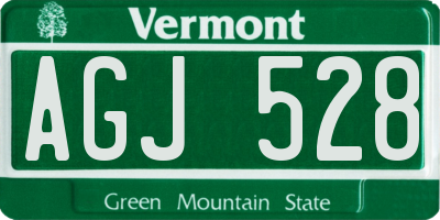 VT license plate AGJ528
