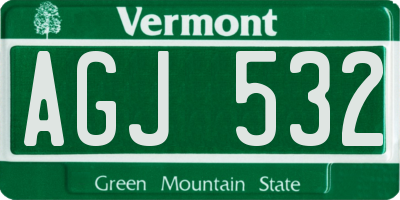 VT license plate AGJ532