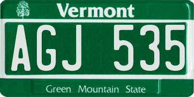 VT license plate AGJ535