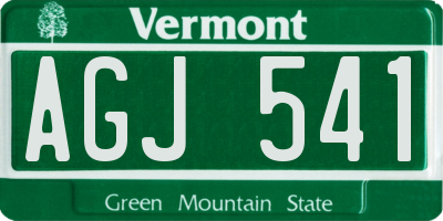 VT license plate AGJ541