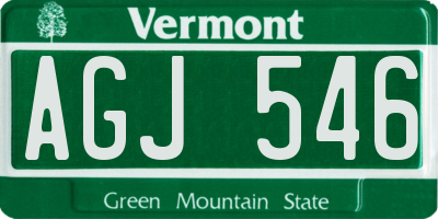 VT license plate AGJ546