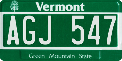 VT license plate AGJ547