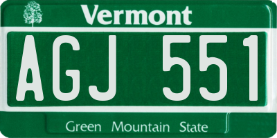 VT license plate AGJ551