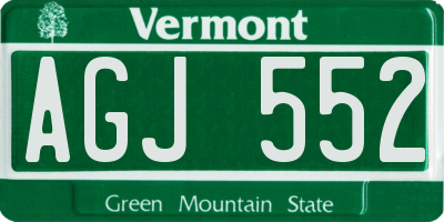 VT license plate AGJ552
