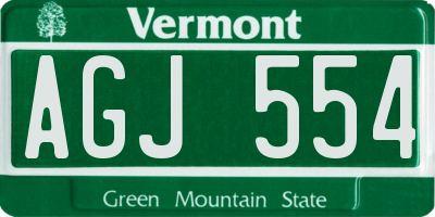 VT license plate AGJ554