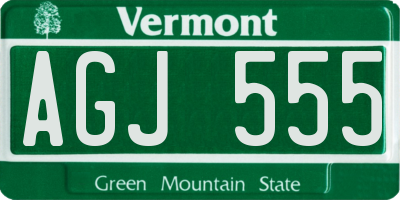 VT license plate AGJ555