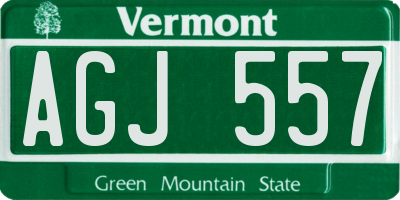 VT license plate AGJ557