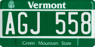 VT license plate AGJ558