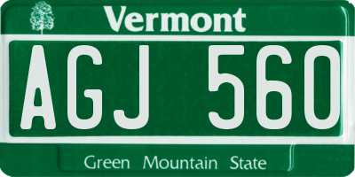 VT license plate AGJ560