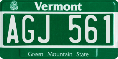 VT license plate AGJ561