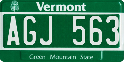VT license plate AGJ563