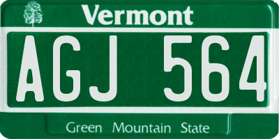 VT license plate AGJ564
