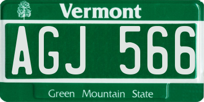 VT license plate AGJ566