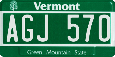 VT license plate AGJ570