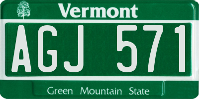 VT license plate AGJ571