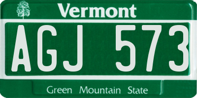VT license plate AGJ573