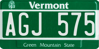 VT license plate AGJ575