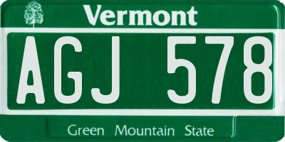 VT license plate AGJ578