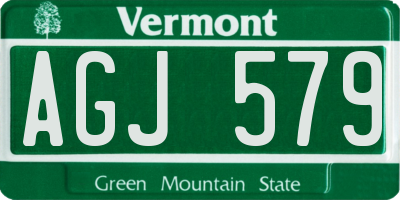 VT license plate AGJ579